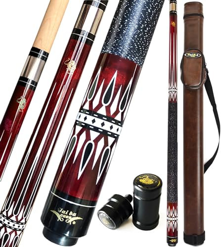 Tai ba cues Pool-Queue-Stick, 13 mm, mehrschichtige Lederspitze, 147,3 cm, Leinenwickel, kanadischer Ahorn, professioneller Billard-Queue-Stick, 540 - 595 ml (wählbar)