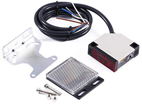 Roberee Reflexions Lichtschranke, E3JK-R4M1 Reflexions-Lichtschranke AC 90-250V 3A Lichtschrankensensor Photoelektrischer Schalter für Automatisches Garagentor Alarmsensor DIY-Sensor-Treppenlicht