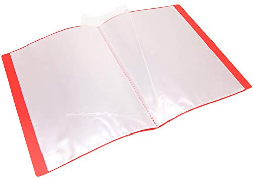 WAYTEX 931422 Protège Documents A4 80 Vues 40 Pochettes Couverture Polypro Rouge