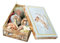 Dmora - Box 6 Weihnachtskugeln, gemusterte Putti Ornamente, Set Sortiment Weihnachtskugeln, Box Weihnachtsbaum Set, Durchmesser 7,5cm, glatte Ceruleum Farbe