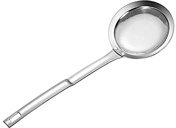 Suppenlöffel Fetttrenner Schaumkelle Abseiher Abschäumer Edelstahl Schöpflöffel Fettabschöpfer Schaum Löffel Filter Pfannenwender Küchenhelfer Metall feinmaschiges Sieb für Lebensmittel Küche Kochen