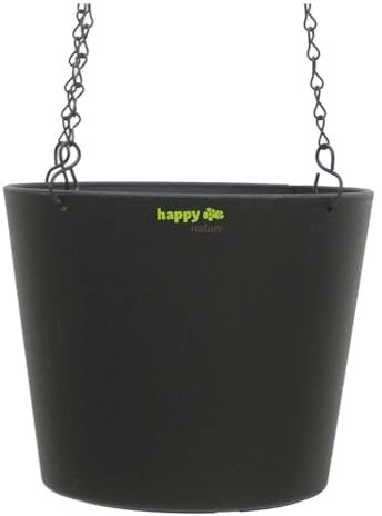 happy nature Kunststoff Blumenampel Florenz schwarz Ø 16.5 cm Höhe 13.5 cm