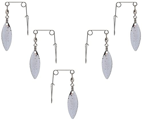 11/22 Stück Spinner Blades Smooth Nickel Spoons Rigs Spinner Spinnerbait Angelköder Zubehör (M (22 Stück), Silver Wood)