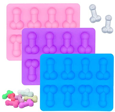 Moule Glacon, 3 Pièces Drôle Bacs à Glaçons en Silicone, Glacons Silicone, Mini Glacons, Forme de Nouveauté Moule Convient pour Fête Anniversaire Whisky Décoration