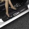 RIDGOEL 4 Pièces Protection Seuil de Porte de Voiture pour for Renault Clio 2 3 4 5 MK2 MK3 MK4 Autocollant en Cuir de Fibre de Carbone Plinthes pour Auto White