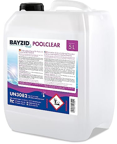 2 x 5 L BAYZID® Poolclear - Trübungsbeseitigung für Pool Filter mit Kartuschen & Filterballs/Filterbälle
