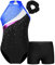 TTAO Gymnastikanzug Kinder Mädchen Ärmellos Turnanzug Trikotanzug Tanz Gymnastik Training Dancewear Gymnastikbody mit Haarband und Shorts A Schwarz&Königsblau 158-164