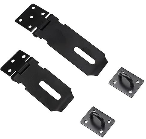 2 carretes de candado negro, cerraduras de cobertizo, perno de acero inoxidable, cerrojo para puerta de cobertizo, cerraduras de puerta de acero inoxidable para puertas de casa, armarios, cajones,