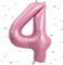 Luftballon 4.Geburtstag,Zahlen 4 Luftballon Rosa,40 Zoll XXL Pastell Rosa Folienballon Hell Pink Zahlenballon 4 Helium Ballon,Luftballon 4.Geburtstag für 4 Jahre Geburtstagsdeko Kinder Junge Mädchen