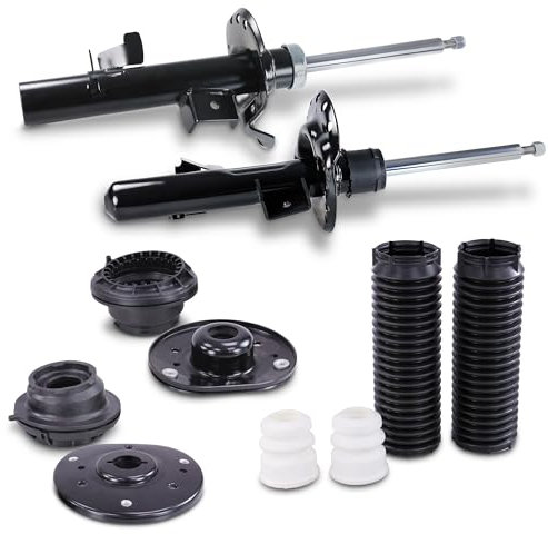 BESTPRICE 2x Gasdruck Stoßdämpfer vorne, 2x Domlager inkl. Wälzlager vorne, 1x Staubschutzsatz vorne Kompatibel mit FORD GALAXY Mk2 (WA6), MONDEO Mk4 Turnier (BA7), S-MAX (WA6)