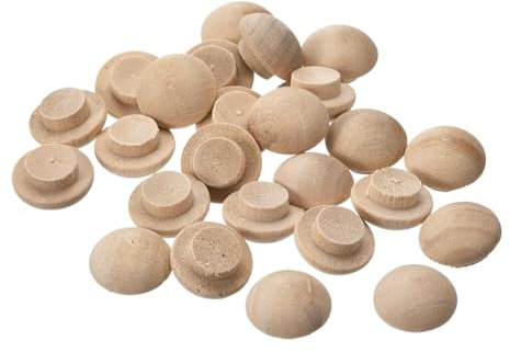 sourcing map Bouchons en Bois, 50 Pcs 13 X 8 mm Plaques en Bois de Hêtre avec Bouton Supérieur, Cache-Trous de Vis, Couverture Décorative pour Chaises Menuiserie