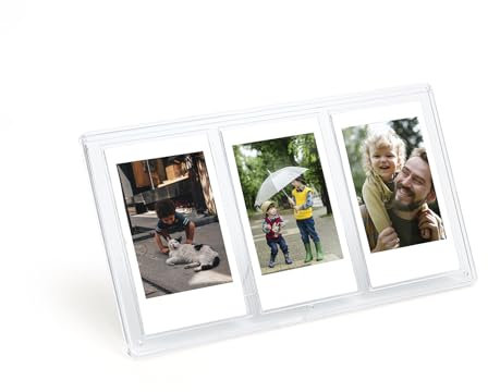 3 in 1 Tabletop Photo Frame Clear 3inch Picture Frames with Three Slot Fit for Fujifilm Instax Mini Series Camera,for Polaroid 3inch Film Photo