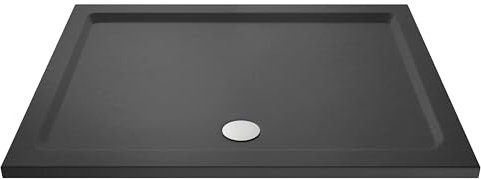 Balterley 1400 x 800 mm Rectangular Shower Tray, Slimline Shower Trays, Durable Stone Resin Base Trays for Bathroom Enclosure Cubicle, Lightweight Rectangular Tray for Wetroom Showers (Slate Grey)