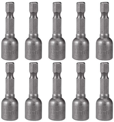 Lot de 10 douilles hexagonales aimantées de 8 mm - Pour perceuse ou visseuse sans fil