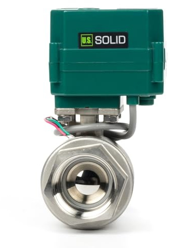 U.S. Solid 2 Wege Motorkugelhahn elektrisch – Edelstahl 1 1/2 Zoll DN40, 9-24V AC/DC, stromlos geschlossen, Full Port, 2-Draht-Auto-Rückkehr