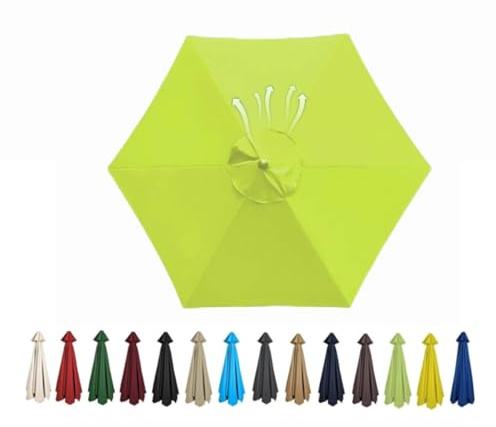 BEEGMA Ø 200/230/270/300Cm Ersatz-Bezug Terrassenschirm Ersatzdach Sonnenschirm Ersatz 6-Rippen 8-Rippen Markttisch Schirm Strand Überdachung (Color : Grass Green, Size : 3.0m/10FT-6Ribs)