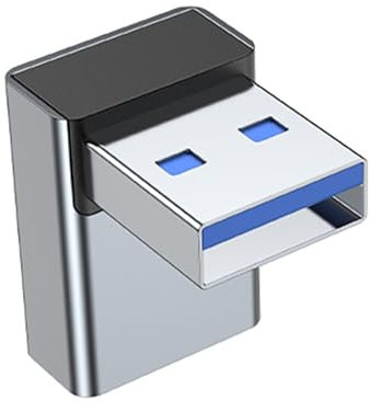 CASNO Adaptador USB macho a hembra de 90 grados USB 3.0 macho a hembra, adaptador de codo de datos para ordenador portátil, conector USB 3.0 macho a hembra, extensión de 90 grados
