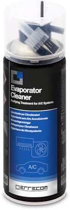 Errecom Evaporator Cleaner PRO, Pulitore per climatizzatori con pennello erogatore a setole dure progettato per utilizzo diretto su scambiatori di calore, guanti monouso inclusi, bombola da 400 mL