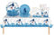 69Pcs Blue Shark Ocean Party Tableware Plastic Ocean Wave Under The Sea Table Cloth,Paper Plates,Napkins and Cups Dinnerware Set for Boys Kids Birthday Beach Ocean Theme Party Decoration