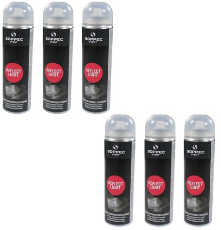 SOPPEC - Peinture aérosol - Lot de 6 Bombes REFLECT LIGHT Vernis rétro-réfléchissant -