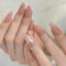 False Nails Short,Nude Almond Press on Nail Butterfly Pattern, 24PCS French Press on Nails with Jelly Glue,Acrylic Full Cover Nails Women Nail Art Accessories (Nude, One Size)