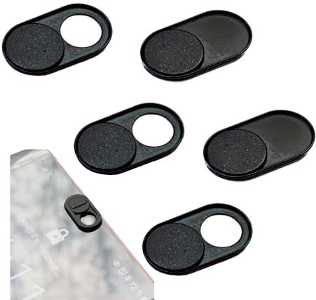 MakakaOnTheRun Handy Kamera Abdeckung für Android Smartphone, iPhone, iPad, Tablet, MacBook, Laptop, Notebook (schwarz) (5 STK Handy Kamera Abdeckung 7mm Metall magnetisch)