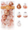 Weihnachtskugeln Roségold 30 Stück Christbaumkugeln 6 cm für Weihnachten – Bruchsichere Weihnachtsbaumkugeln aus Plastik für Weihnachtsbäume und Festliche Deko – Ideal für Baum, Tischdeko und DIY