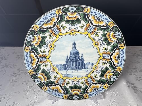 Generisch Niederlander Wandteller mit Originalzertifizierung, Frauenkirche in Dresden gemalt.