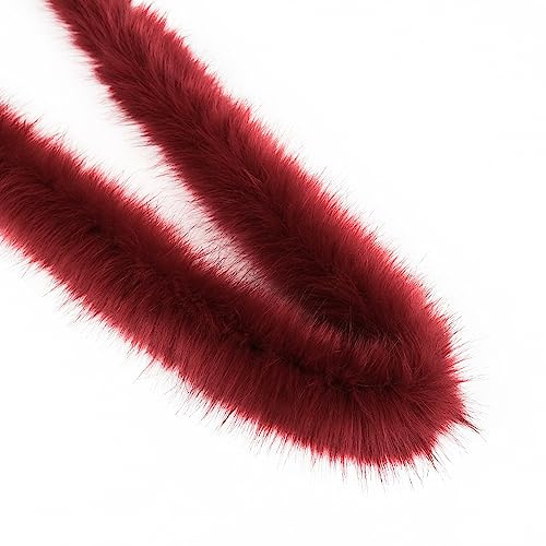 Anevous 1m Boa zum Basteln, Einfarbig Federboa, Flauschige Federschal, Federstreifen Hochzeit Dekorationen für Nähen Kunsthandwerk Dekoration, Kostüm-Accessoire, Party, Karneval,Weinrot