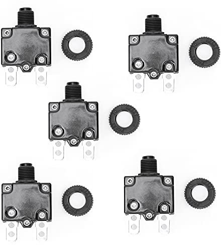 Disjoncteur de compresseur d'air électrique 5 pièces, disjoncteur thermique 12A 15A 17A, réinitialisation en option, interrupteur thermique, surcharge, protection contre les (12A)