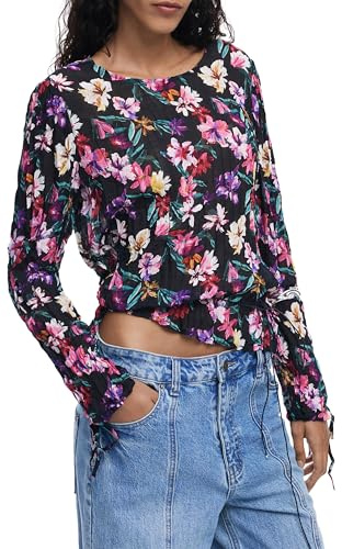Desigual BLUS_Flori Blouse, Negro/Blanco, S Women's