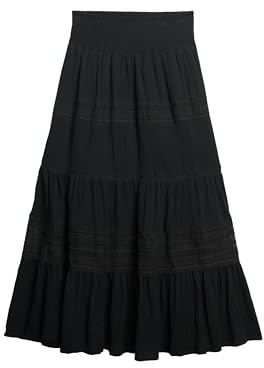 Superdry Damen Ibiza Maxirock Schwarz 38
