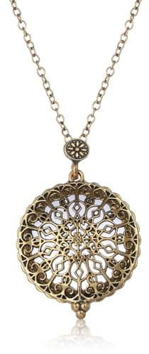 EIROVYA Halskette Lupe, Metall Lupe, HäNgende Lupe mit Kette Anhänger Linse Lupe Mini Halskette Lupenanhänger Glaslinse, Monokel mit Loupe Kette für Lesen von Büchern Zeitungen, Muster, 1 Stück