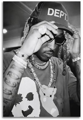 MArtDesign Rapper Future Poster auf Leinwand und Wandkunst, modernes Familienschlafzimmer, Büro, Fitnessstudio, Dekoration, Geschenk, 30 x 45 cm, ungerahmter Stil