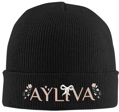 HFGAASSH Baseballmütze Ayliva mit Schleife und Blumen Accessoires Warme Strickmütze für Männer Frauen Tour Strickmütze Mützen Urlaub Sport Geschenke