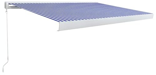 Manuelle Kassetten-Markise 350x250 cm - Pulverbeschichtetes Aluminium & PU-beschichteter Stoff - Ideal für Terrassen und Balkone - Langlebig & Wetterfest