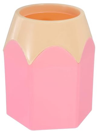 sourcing map Pencil Shaped Pen Holders, Crayon Storage Organizer for Desk Cute Cup Makeup Brush Container Pencil Pot for Home Office Decoration(Pink)