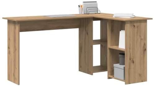 vidaXL Schreibtisch Artisan-Eiche 142 x 102 x 73 cm Holzwerkstoff, Moderner Schreibtisch, stylisches Büro, langlebige Ecke, rechteckiger Tisch, hochwertige Arbeitsfläche