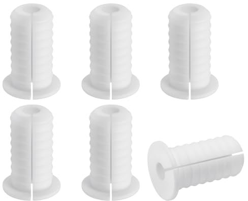 sourcing map 6Pcs Wall Grommets 3/4 Inch 19mm Silicone Anti-Slip Wall Pass Through Cable Bushing Feed Through Grommets Ethernet Cable Routing Kit, White