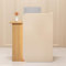 EECVKKY Empfangstheke Holz – Moderner Empfangstresen mit Schublade und Regal für Büro, Hotel, Salon & Geschäft Beige + Naturholz – Links 60 × 45 × 100 cm