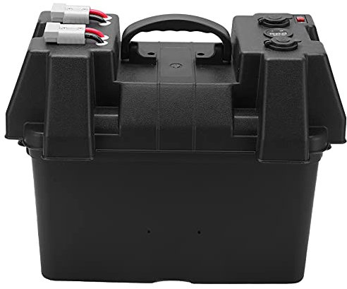 ZJchao Marine Battery Box, ABS Battery Boxes Marine with Accessories Boat Box for Car RV Yacht Ship 12V