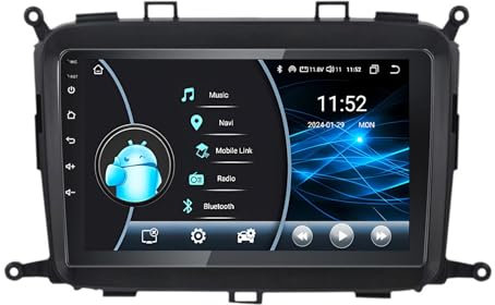 9 Pulgadas HD Pantalla Táctil Android 15 Radio De Coche 2 DIN para Kia Carens 2013-2018 con GPS Navegación WiFi Control En El Volante AHD Cámara Trasera Bluetooth Carplay(Y1 1+32G)