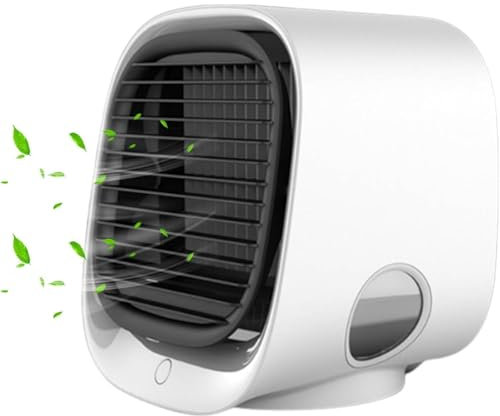 Ozzi Cool Mini Air Cooler Ozzimozzie Kompakte, tragbare Klimaanlage mit Wasserkühlung, USB-betriebener Tischventilator, energieeffizient, leise, ideale Kühlung für Hoteliers und Wohnräume