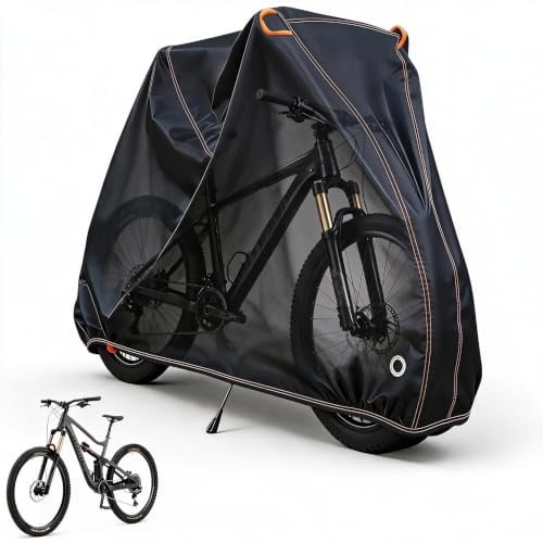 FRONDENT Telo Copri Bicicletta, 500D Oxford Copribici Impermeabile 200x100x70cm, Copertura Protettiva Universale Da Esterno, per Bici Da Montagna Strada, Resiste a Polvere, Pioggia, Neve e Raggi UV