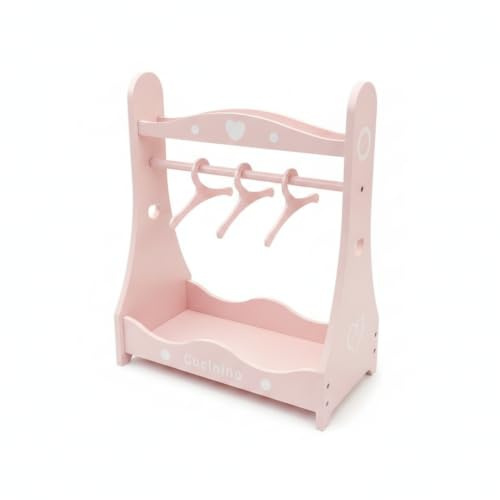 Ioensy Miroir pour Enfant Miroir sur Pied Coiffeuse Psyché Meuble Cadre Stable avec Tablette Courbe et Finitions Cœur et Pois Adapté à l'habillement la Toilette Le Jeu la Chambre d'enfant