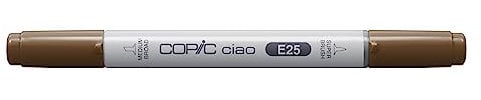 Copic Ciao Coloured Marker Pen - (E-25) Caribe Cocoa, For Art & Crafts, Colouring, Graphics, Highlighter, Design, Anime, Professional & Beginners, Art Supplies & Colouring Books