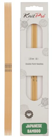 KnitPro K22102 Strumpfstricknadeln, Bamboo, Natur, 15 x 0.23 x 0.23 cm, 5 Count