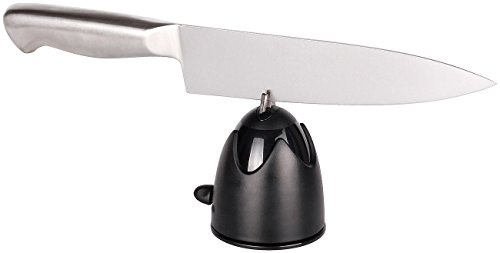 Rosenstein & Söhne Messerschaerfer: Messerschleifer für Stahlklingen mit Saugfuß (Schärfhilfe Messer, Wolfram-Stahl-Messer-Schärfer, Messerset)