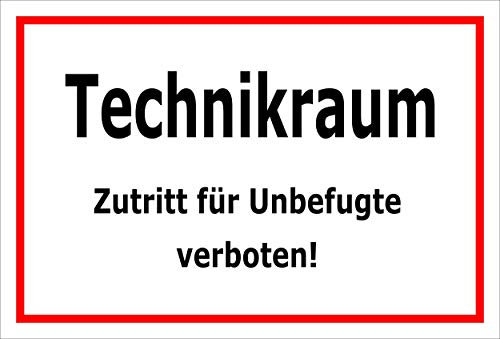 Melis-Folienwerkstatt Schild - Technik-Raum - 30x20cm | 3mm Hartschaum – S00070-079-B -20 VAR