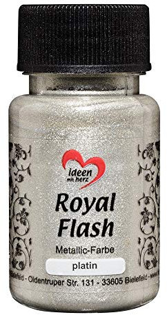 Ideen mit Herz Royal Flash, Acryl-Farbe, metallic, mit feinsten Glitzerpartikeln, 50 ml (platin)
